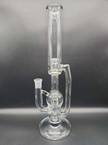 Dual Slitted Inline Recycler Tube - Fire Within Glass - Avernic Smoke Shop