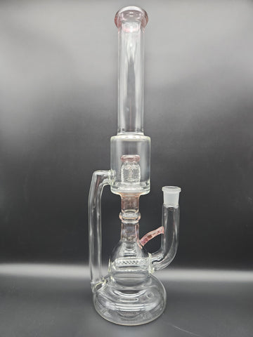 Dual Slitted Pink Hollowfoot Space Staff Recycler - Fire Within Glass - Avernic Smoke Shop