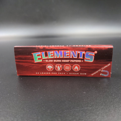 Elements Red Slow Burn Hemp Rolling Papers 1 1/4 Magnetic Closure - Avernic Smoke Shop