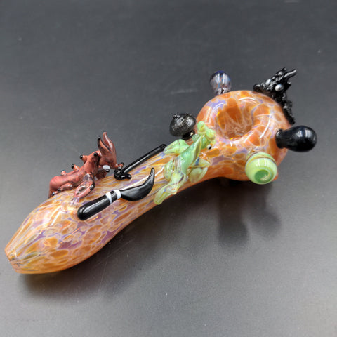 Empire Glassworks Spoon Pipe - Dragons - Avernic Smoke Shop