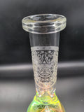 Etched Electroplate Bottom Beaker Water Pipe | 12"
