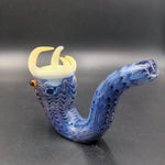 Fanged Blue Snake Glass Pipe - 5" - Avernic Smoke Shop