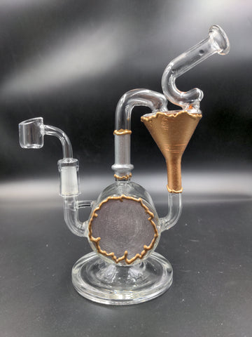 Faux Metal Barrel Recycler Rig - 8.5" / 14mm - Avernic Smoke Shop