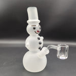 Frosted Snowman Glass Rig | 7" | 14mm - Avernic Smoke Shop