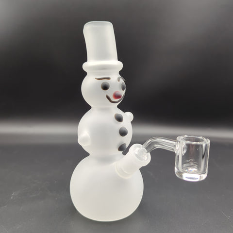 Frosted Snowman Glass Rig | 7" | 14mm