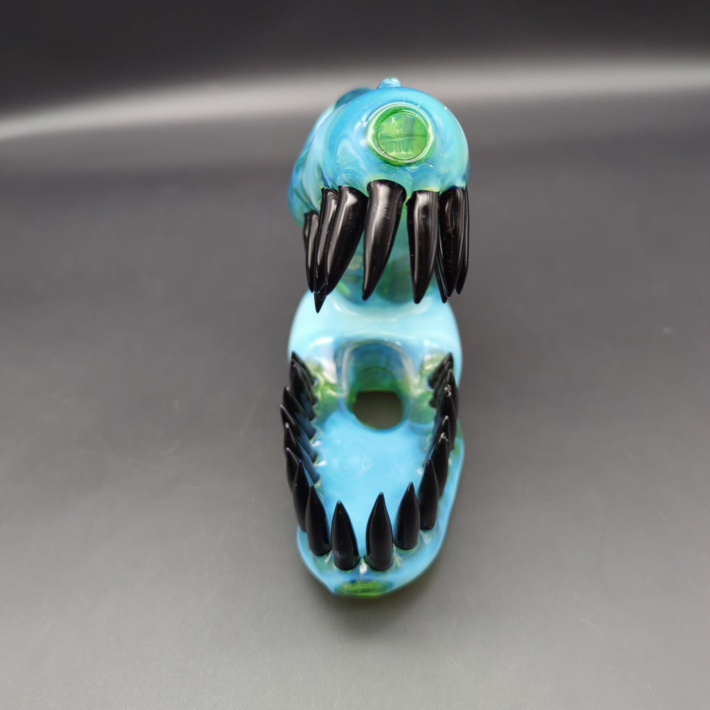 Full Color Dino Skull Sculpture Rig - by EKA Glass – Avernic Smoke Shop