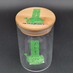 Glass Flower Storage Jars w/ Wooden Lid - Avernic Smoke Shop