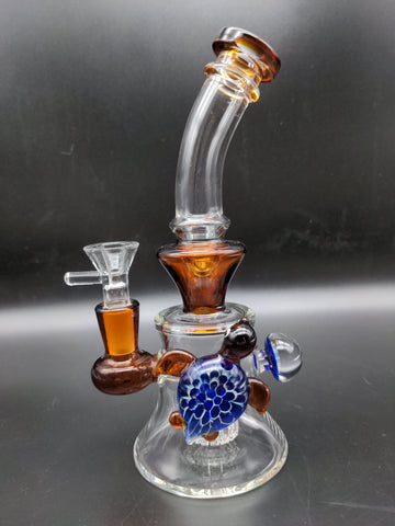 Glass Water Pipe w/ Turtle - 7.5" | 14mm Female - Avernic Smoke Shop