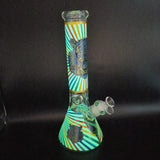 Glow Beaker Water Pipe | 14" | 14mm - Avernic Smoke Shop