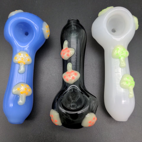 Glow in the Dark Mushroom Spoon Pipe - 4" - Avernic Smoke Shop