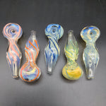 Gold Fumed Ocean Wave Glass Hand Pipe | 4.25" - Avernic Smoke Shop