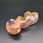 Gold Fumed Twist Hand Pipe - By SlynxxGlass - Avernic Smoke Shop