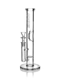 GRAV® Medium, Clear Straight Base W/ Disc Water Pipe - Avernic Smoke Shop