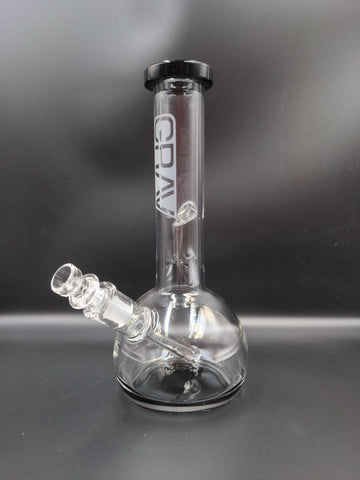 GRAV® Small, Black Accent Round Base Water Pipe - Avernic Smoke Shop