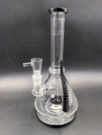 Hanging Base Horned Beaker Water Pipe | 9.5" | 14mm - Avernic Smoke Shop