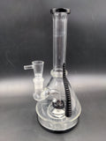 Hanging Base Horned Beaker Water Pipe | 9.5" | 14mm - Avernic Smoke Shop