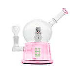 Hemper Snow Globe 8" Water Pipe XL Pink - Avernic Smoke Shop