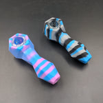 Hex Design Silicone Hand Pipes w/ 9 Hole Screen - Avernic Smoke Shop