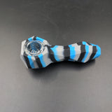 Hex Design Silicone Hand Pipes w/ 9 Hole Screen - Avernic Smoke Shop