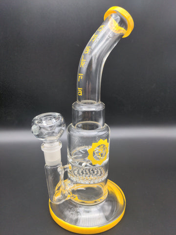 Honeycomb & Vortex Perc Water Pipe | 9" | 14mm - Avernic Smoke Shop