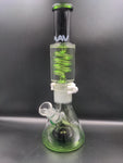 MAV 14" Freezable Coil Slitted Pyramid Beaker - Black/Green