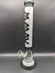 MAV Glass Pyramid Beaker 17"- White &Transparent Black - Avernic Smoke Shop