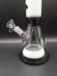 MAV Glass Pyramid Beaker 17"- White &Transparent Black - Avernic Smoke Shop