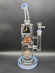 Midnight Glass 11" Double Chamber Swirled Water Pipe - Avernic Smoke Shop