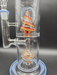 Midnight Glass 11" Double Chamber Swirled Water Pipe - Avernic Smoke Shop
