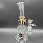 Midnight Glass 7.5" Rainbow Sphere Water Pipe - Avernic Smoke Shop