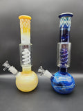 Milky Fade Water Pipe w/ Coil Perc | 11.75" |14mm - Avernic Smoke Shop