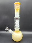 Milky Fade Water Pipe w/ Coil Perc | 11.75" |14mm - Avernic Smoke Shop