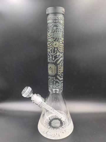 Milky Way Glass "Circuit Board: Shadow Art" 15" Beaker - Avernic Smoke Shop