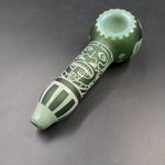 Milky Way "Mayan Face" in Color Hand Pipe - Avernic Smoke Shop