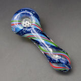 Multicolor Dichro Swirl Hand Pipe w/ Screen - Avernic Smoke Shop