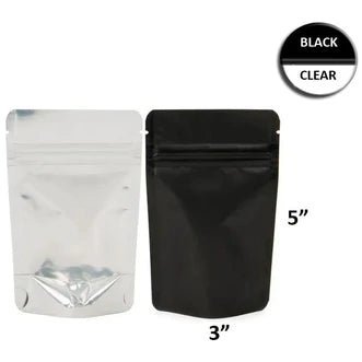 Mylar Bag Matte Black/Clear - 1/8 (3.5g) - Avernic Smoke Shop