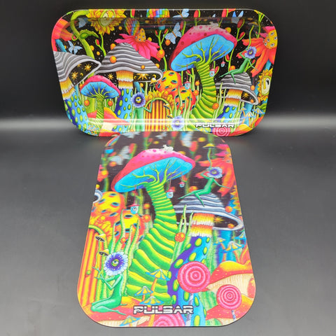 Pulsar Magnetic Rolling Tray Lid | 3D Garden of Cosmic Delights | 11" x 7" - Avernic Smoke Shop