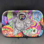 Pulsar Metal Rolling Tray-11"x7" | Psychedelic Spaceman - Avernic Smoke Shop