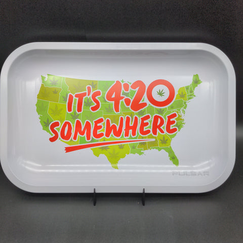 Pulsar Metal Rolling Tray | 420 Somewhere | 11"x7" - Avernic Smoke Shop