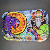 Pulsar Metal Rolling Tray w/ Lid | 11"x7" | Psychedelic Jungle - Avernic Smoke Shop