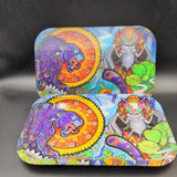 Pulsar Metal Rolling Tray w/ Lid | 11"x7" | Psychedelic Jungle - Avernic Smoke Shop