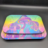 Pulsar Metal Rolling Tray w/ Lid | 11"x7" | Triple Mushrooms - Avernic Smoke Shop