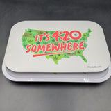 Pulsar Metal Rolling Tray w/ Lid | 420 Somewhere | 11"x7" - Avernic Smoke Shop