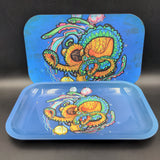 Pulsar Metal Rolling Tray w/ Lid | Psychedelic Octopus | 11"x7" - Avernic Smoke Shop