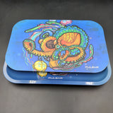 Pulsar Metal Rolling Tray w/ Lid | Psychedelic Octopus | 11"x7" - Avernic Smoke Shop