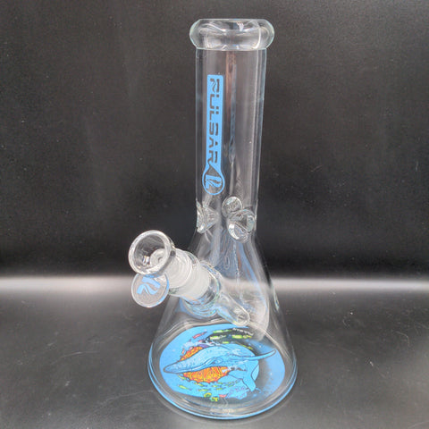Pulsar Psychedelic Whale Beaker Water Pipe 10" | 14mm