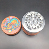 Pulsar Wood/Aluminum Grinder | 4pc | 2.5" | Psychedelic Octopus - Avernic Smoke Shop