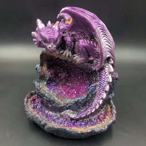 Purple Dragon Backflow Incense Burner w/ LED - 5.75"