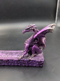 Purple Dragon Incense Burner - Polyresin | 12" - Avernic Smoke Shop