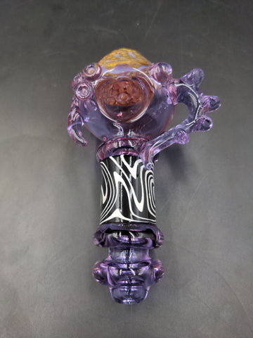 Purple Goth Honeycomb Handpipe - 5.5" - Avernic Smoke Shop